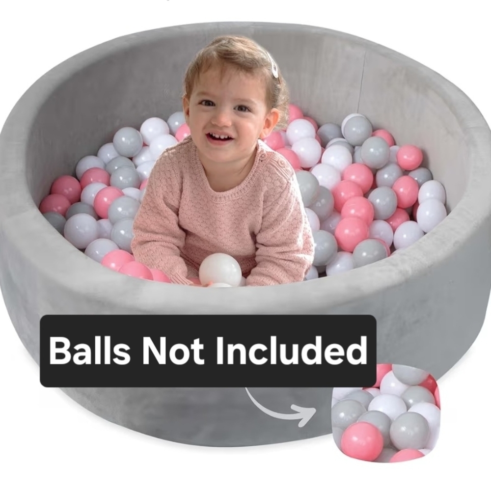 Nuby Velvet Ball Pit For Baby and Toddlers Indoor Play Gym Outdoor Play